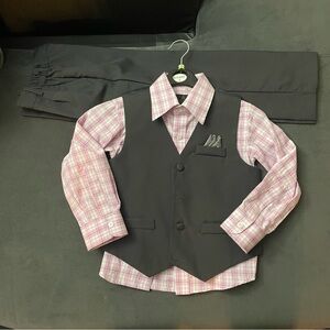 Stylish Kids Black and Pink Plaid Set